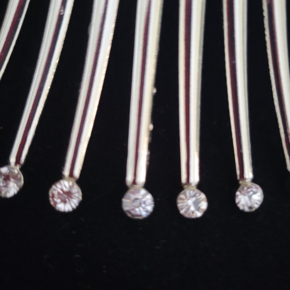 Silver choker collar with rhinestone tips. Cleopatra style collar. - Picture 3 of 4